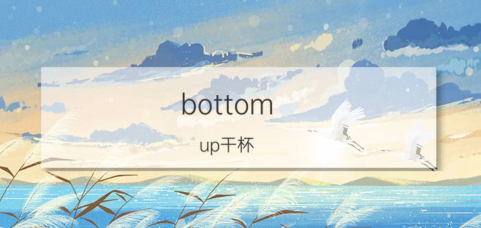 bottom up干杯 bottom up的意思是什么,哪位知道啊,谢谢了？